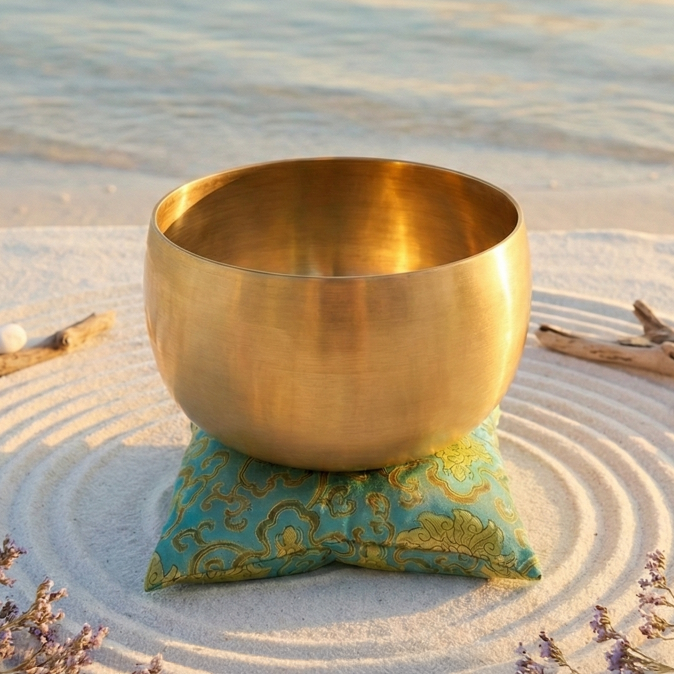 ZenClarity Bell Bowl™ 10″ Tibetan Bell Bowl – Lotus Edition for Meditation, Sound Healing & Energy Clearing – Includes 2 Mallets – Handmade in Nepal