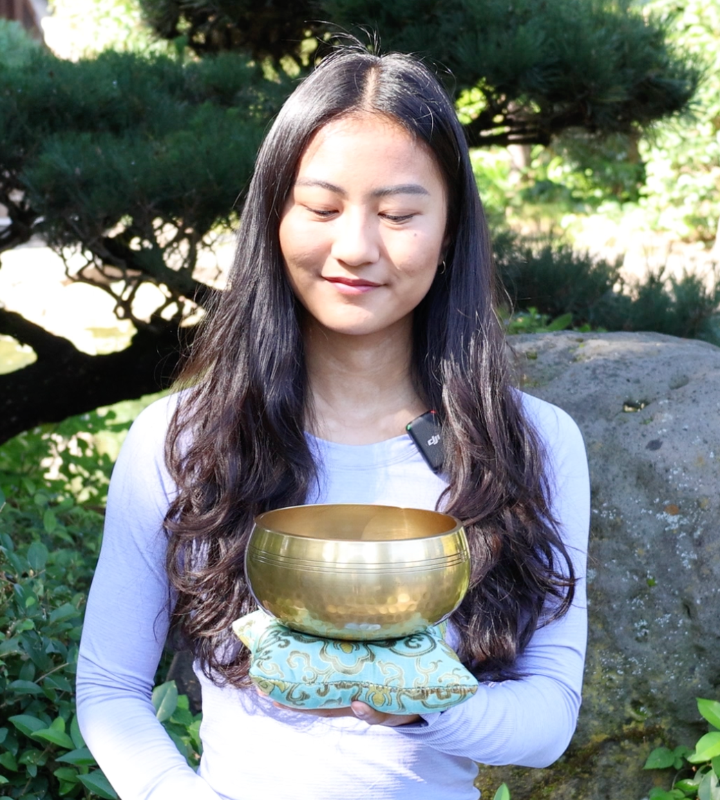 The ZenOhm Bowl™ - 6 Inch Tibetan Singing Bowl – Ohm Edition for Meditation, Healing, Chakra & Sound Bath – Handmade in Nepal