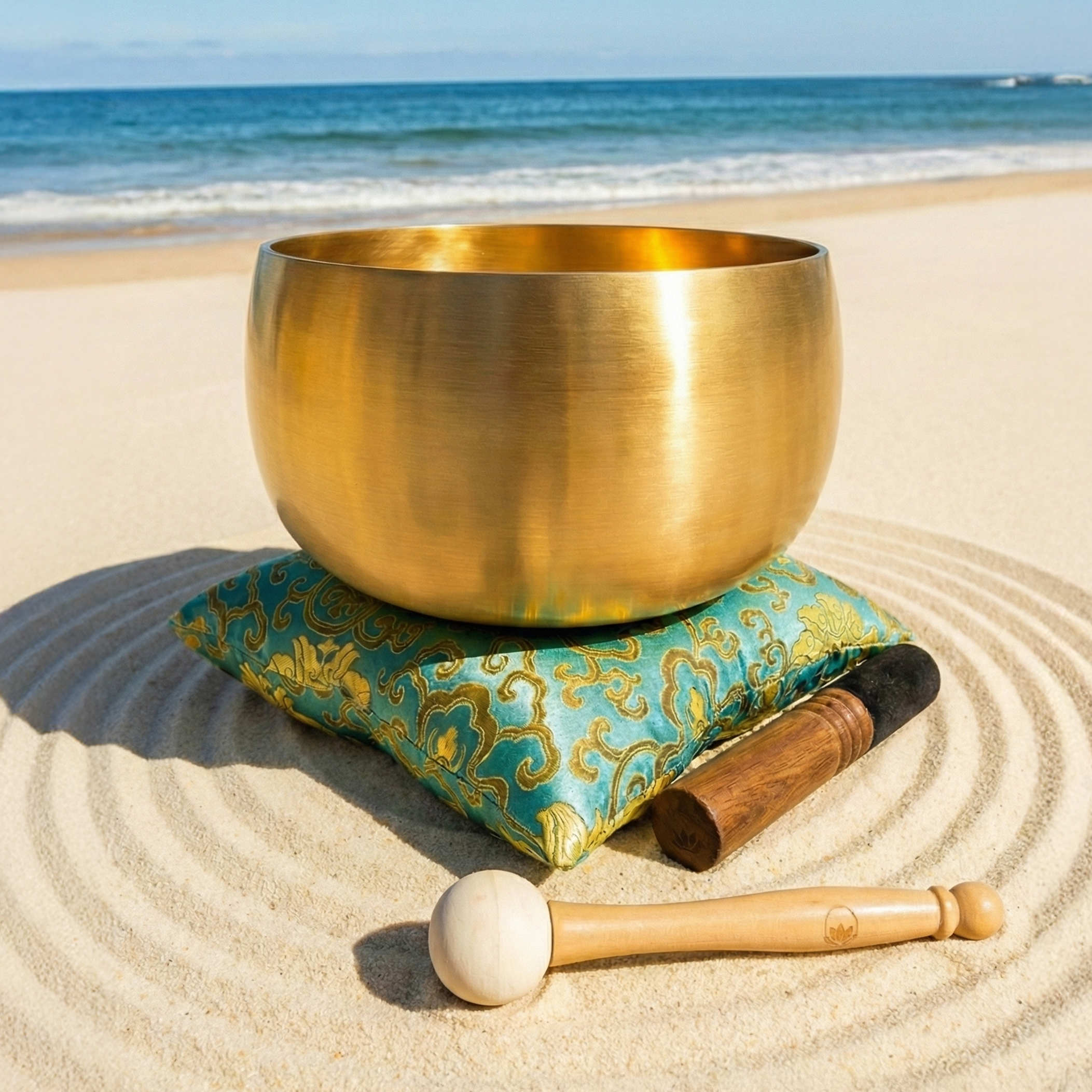 ZenClarity Bell Bowl™ 10″ Tibetan Bell Bowl – Lotus Edition for Meditation, Sound Healing & Energy Clearing – Includes 2 Mallets – Handmade in Nepal