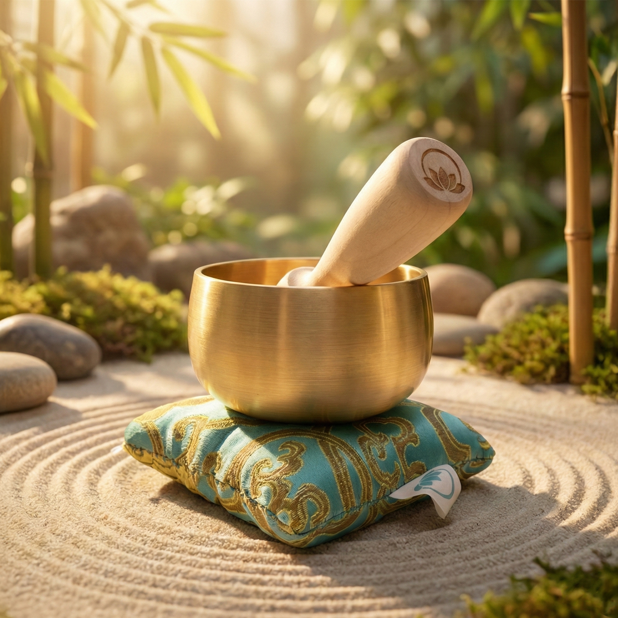 ZenSerenity™ 3″ Tibetan Singing Bowl Set – for Meditation, Sound Healing, Chakra, Yoga – Handmade in Nepal