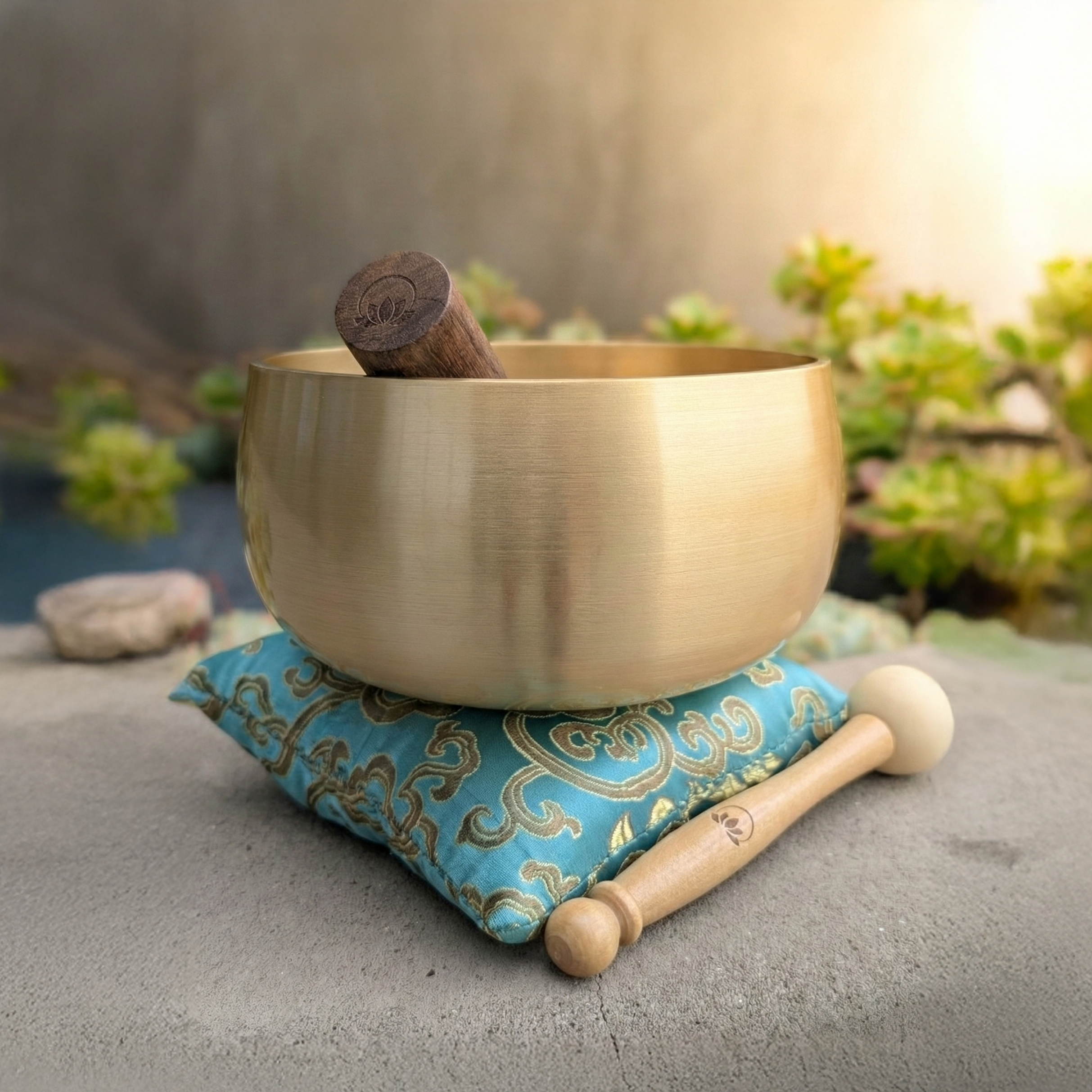 Tibetan Singing Bowl Set - The ZenProspera Bowl™ - 6 Inch Sound Bowl - Lotus Edition for Meditation, Healing, Chakra & Sound Bath