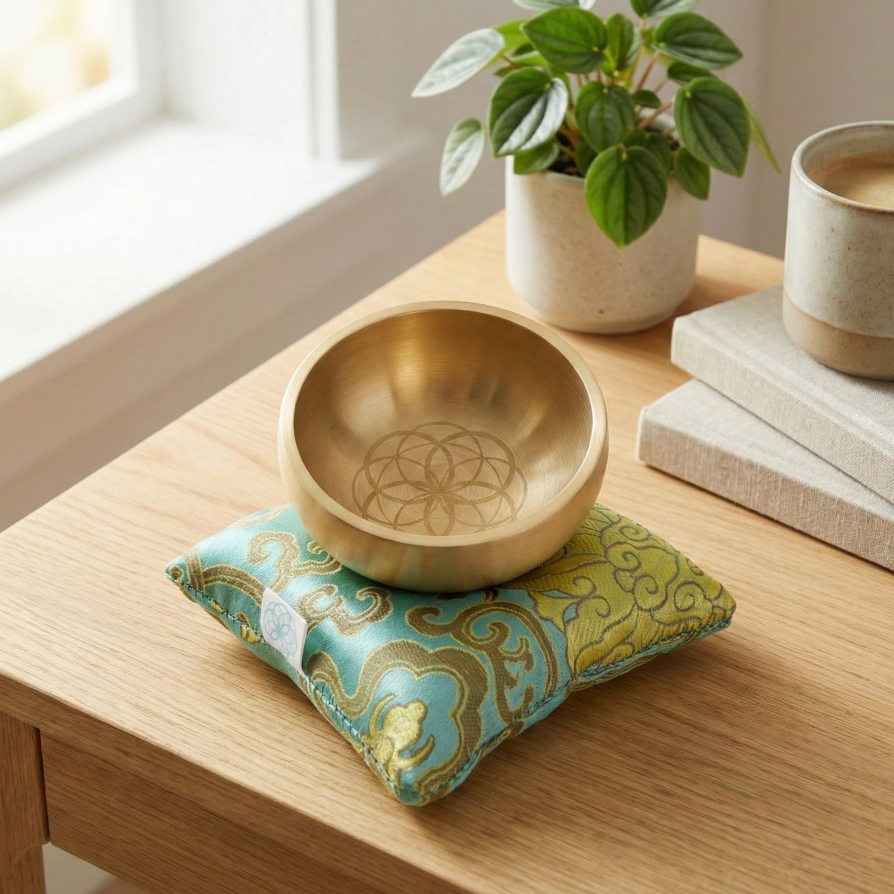 The ZenBloom™ 3″ Tibetan Singing Bowl Set – for Meditation, Sound Healing, Chakra, Yoga – Handmade in Nepal