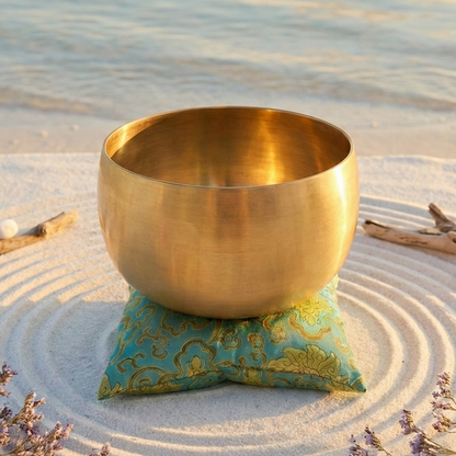 ZenClarity Bell Bowl™ 10″ Tibetan Bell Bowl – Lotus Edition for Meditation, Sound Healing & Energy Clearing – Includes 2 Mallets – Handmade in Nepal