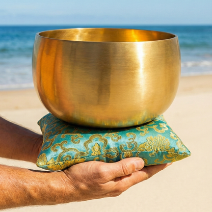 ZenClarity Bell Bowl™ 10″ Tibetan Bell Bowl – Lotus Edition for Meditation, Sound Healing & Energy Clearing – Includes 2 Mallets – Handmade in Nepal