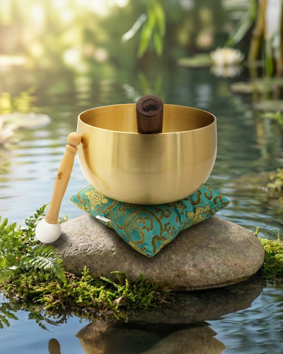 ZenBalance Bell Bowl™ - 8 inch Tibetan Bell Bowl - Singing Bowl Set