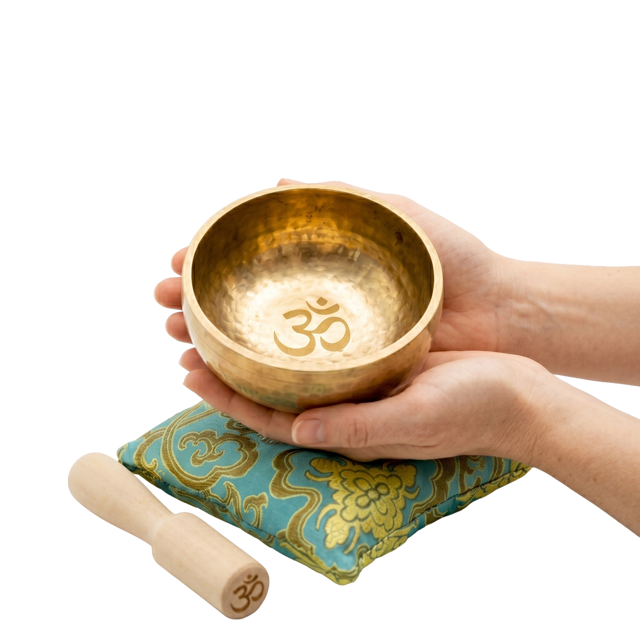 The ZenOhm Bowl ™ 4″ Tibetan Singing Bowl Set – for Meditation, Sound Healing, Chakra, Yoga – Handmade in Nepal