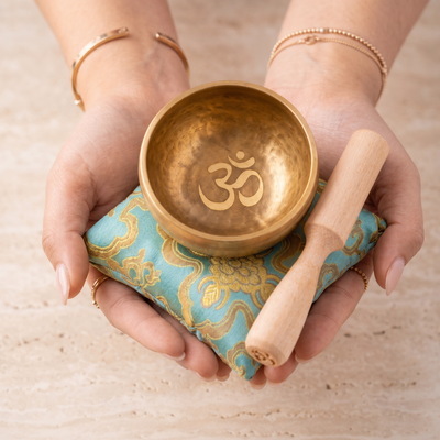 The ZenOhm Bowl ™ 3 inch Tibetan Singing Bowl Set – for Meditation, Sound Healing, Chakra, Yoga – Handmade in Nepal