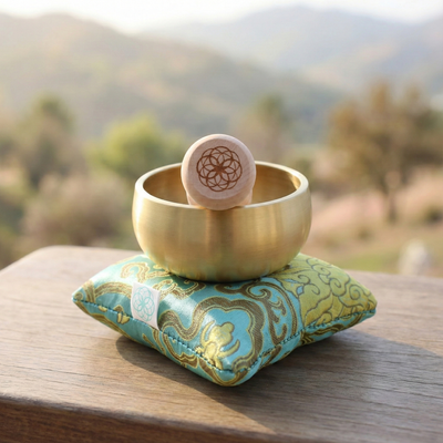 The ZenBloom™ 3″ Tibetan Singing Bowl Set – for Meditation, Sound Healing, Chakra, Yoga – Handmade in Nepal