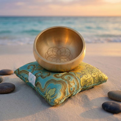 The ZenBloom™ 3″ Tibetan Singing Bowl Set – for Meditation, Sound Healing, Chakra, Yoga – Handmade in Nepal
