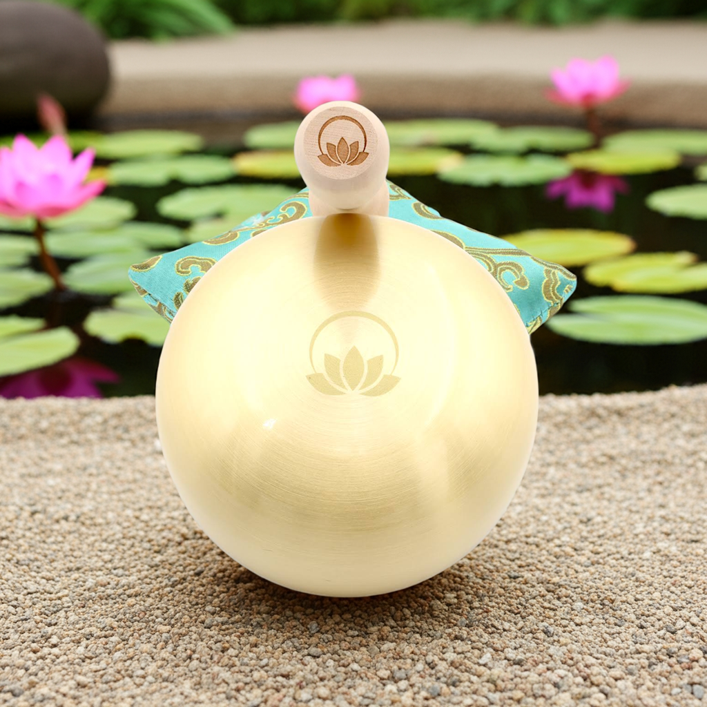 ZenHarmony™ 4″ Tibetan Singing Bowl Set – Lotus Edition for Meditation, Sound Healing, Chakra & Stress Relief – Handmade in Nepal