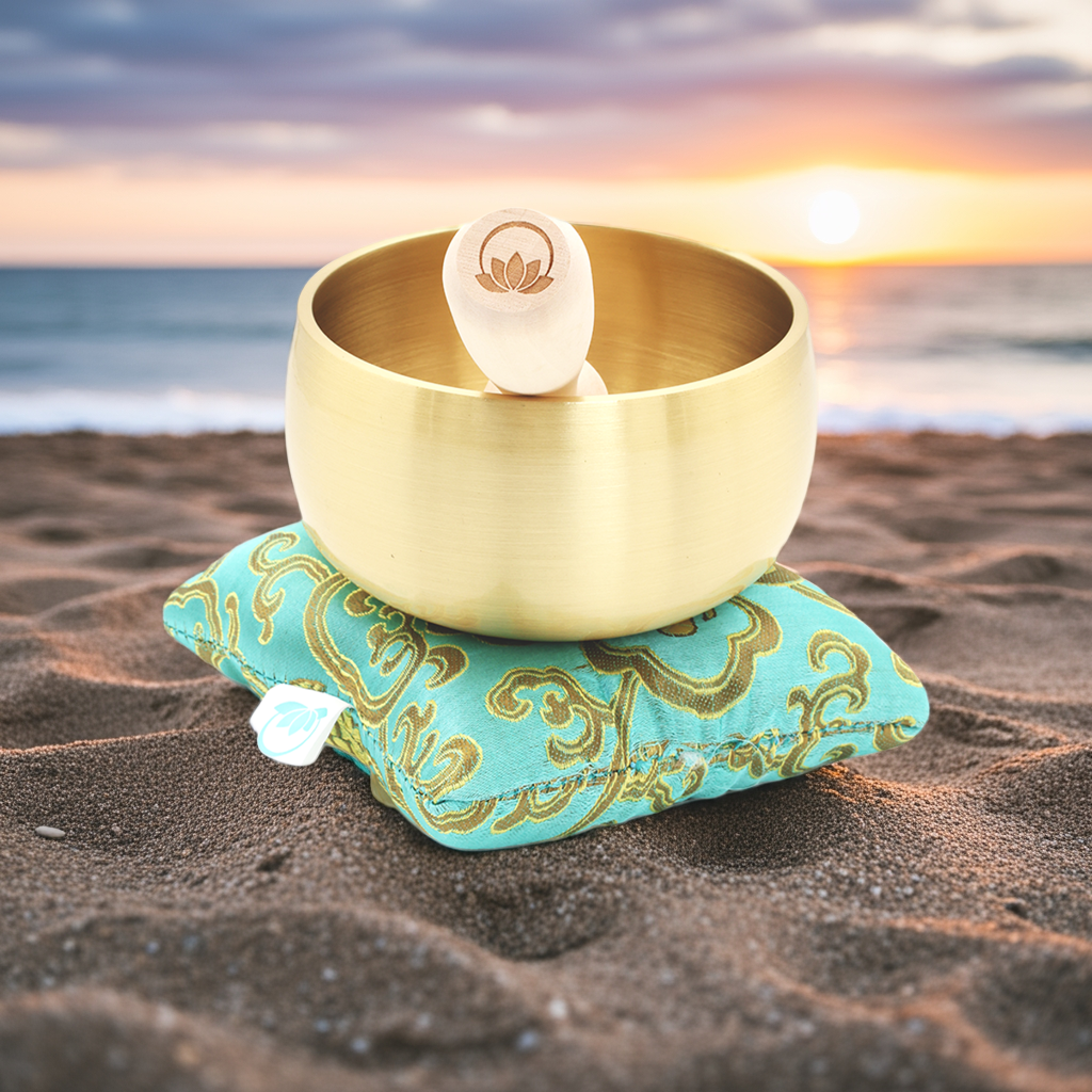ZenHarmony™ 4″ Tibetan Singing Bowl Set – Lotus Edition for Meditation, Sound Healing, Chakra & Stress Relief – Handmade in Nepal