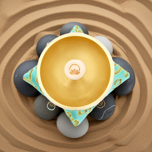 ZenHarmony™ 4″ Tibetan Singing Bowl Set – Lotus Edition for Meditation, Sound Healing, Chakra & Stress Relief – Handmade in Nepal