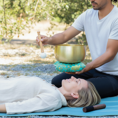 ZenBalance Bell Bowl™ - 8 inch Tibetan Bell Bowl - Singing Bowl Set