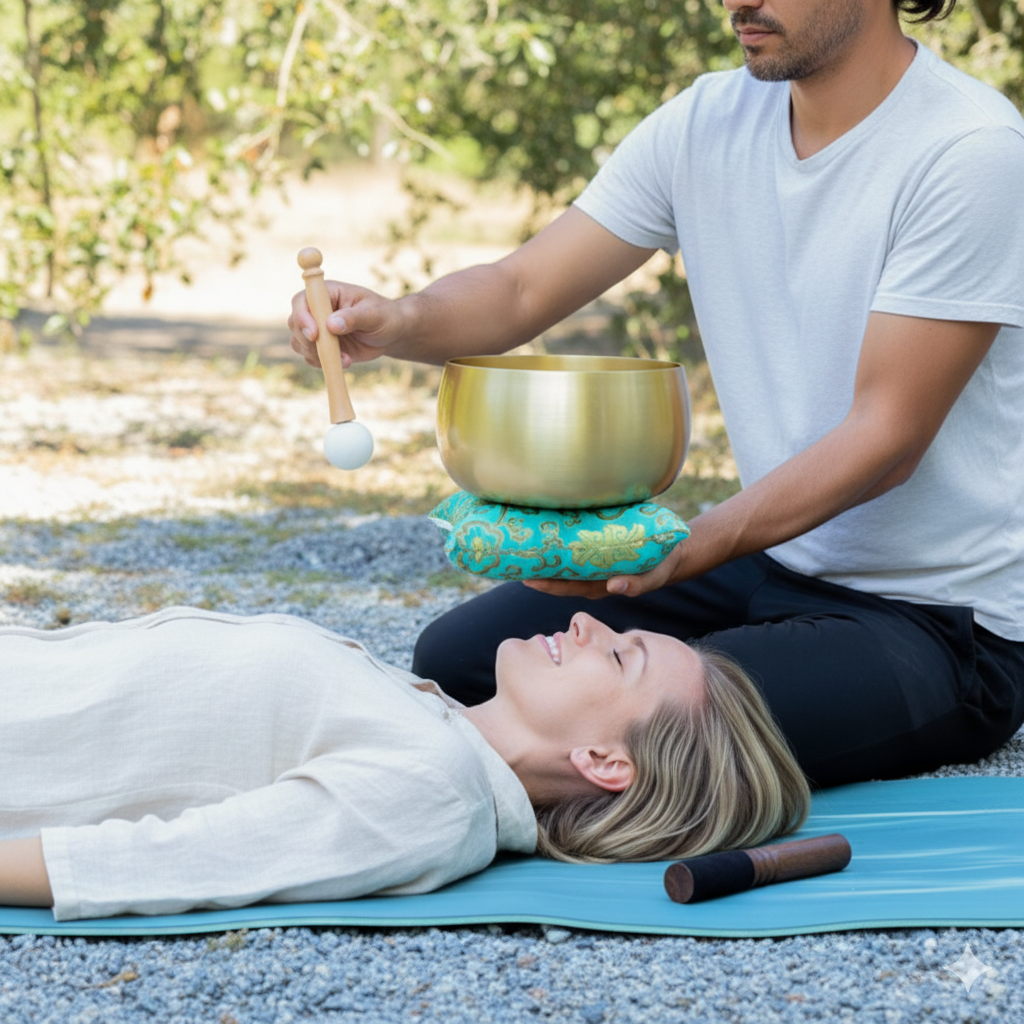 ZenBalance Bell Bowl™ - 8 inch Tibetan Bell Bowl - Singing Bowl Set