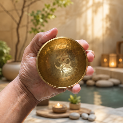 The ZenOhm Bowl ™ 3 inch Tibetan Singing Bowl Set – for Meditation, Sound Healing, Chakra, Yoga – Handmade in Nepal