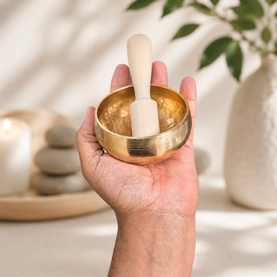 The ZenOhm Bowl ™ 3 inch Tibetan Singing Bowl Set – for Meditation, Sound Healing, Chakra, Yoga – Handmade in Nepal