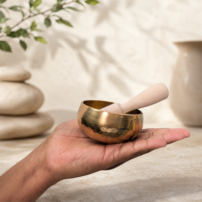 The ZenOhm Bowl ™ 3 inch Tibetan Singing Bowl Set – for Meditation, Sound Healing, Chakra, Yoga – Handmade in Nepal
