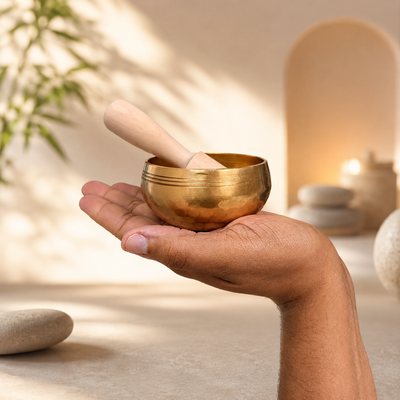 The ZenOhm Bowl ™ 3 inch Tibetan Singing Bowl Set – for Meditation, Sound Healing, Chakra, Yoga – Handmade in Nepal