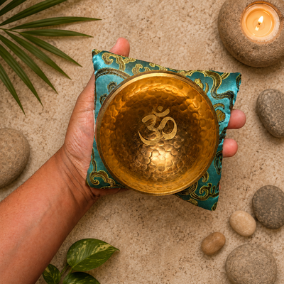 The ZenOhm Bowl ™ 3 inch Tibetan Singing Bowl Set – for Meditation, Sound Healing, Chakra, Yoga – Handmade in Nepal