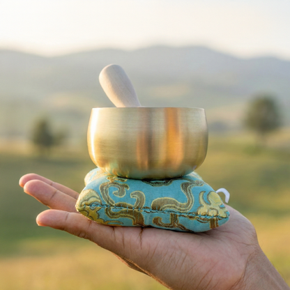 The ZenBloom™ 3″ Tibetan Singing Bowl Set – for Meditation, Sound Healing, Chakra, Yoga – Handmade in Nepal