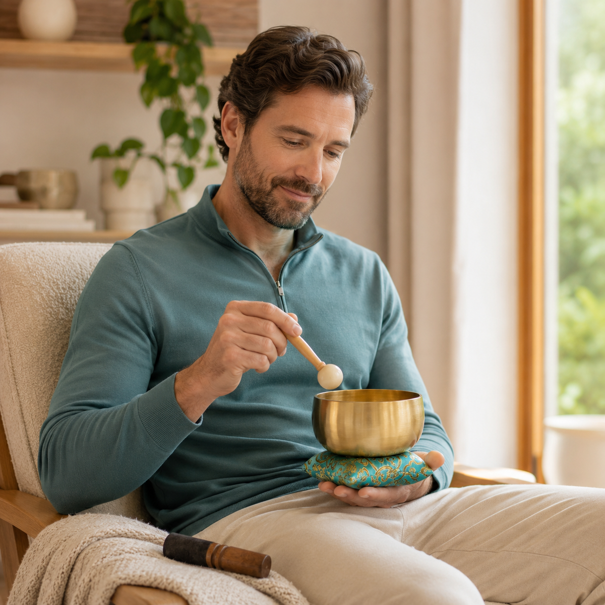 The BeMindful Bowl® 6" Tibetan Singing Bowl Set