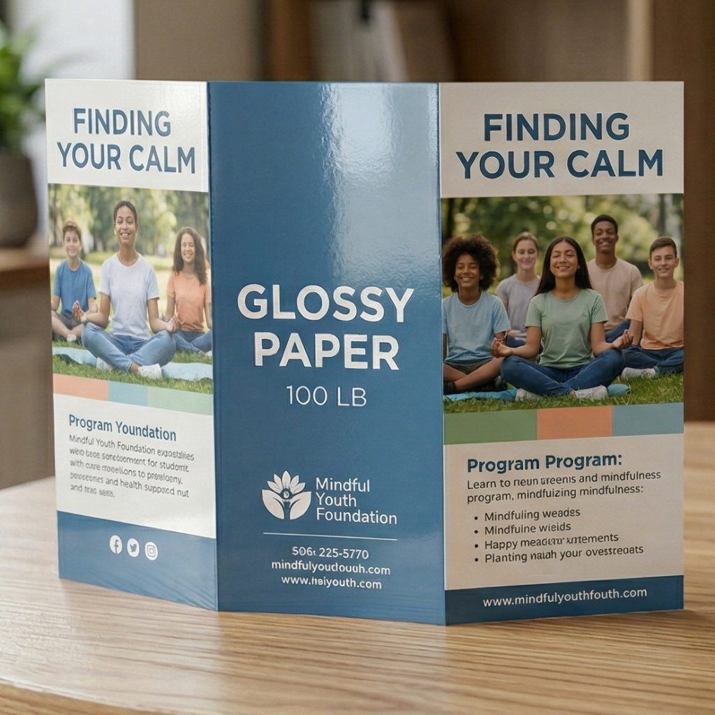 Custom Tri-Fold Brochure Printing with Canva Template | 8.5x11 Full Bleed 100lb Glossy or Matte